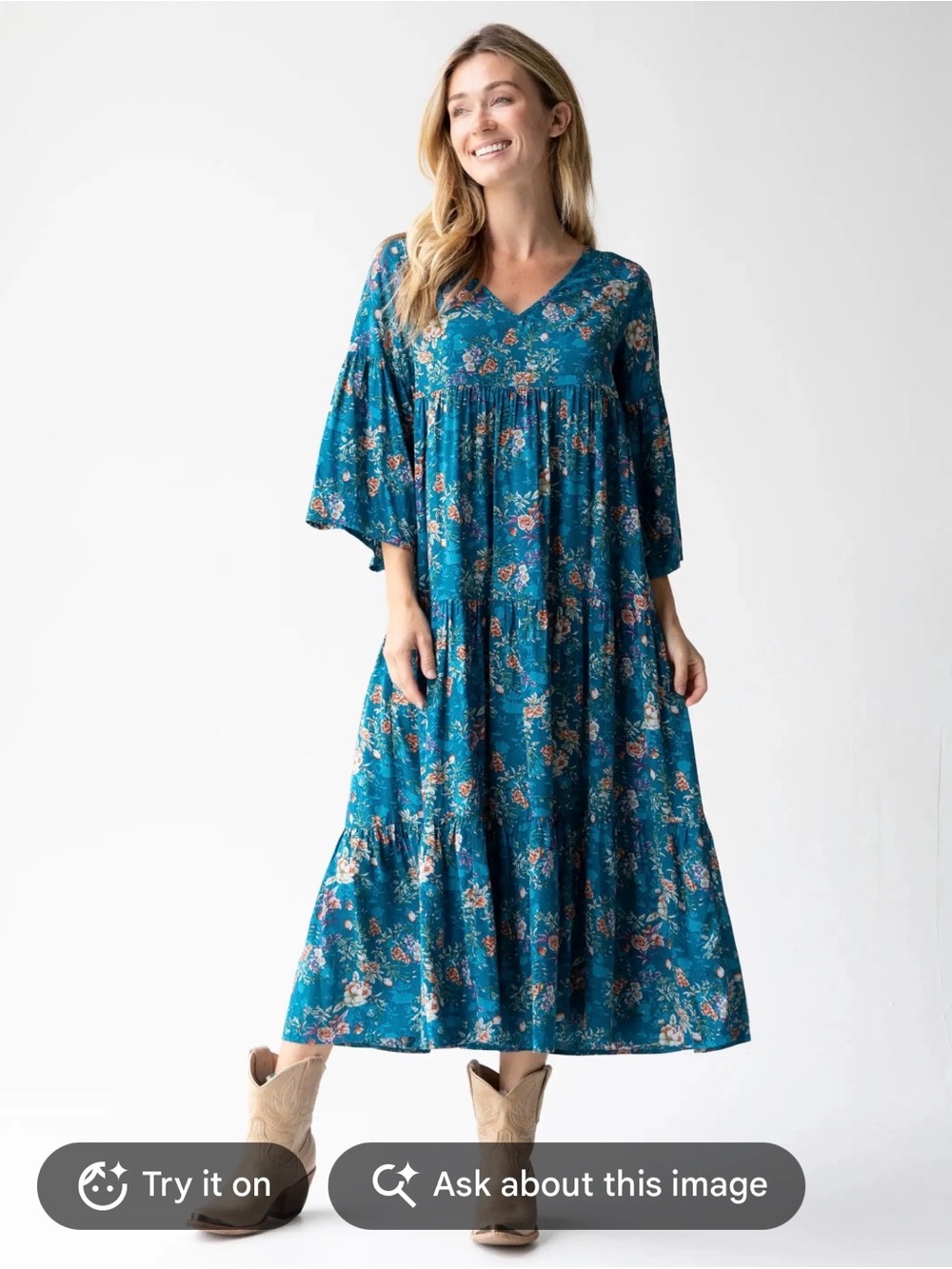 Natural Life Charlotte Tiered Midi Dress, Size XS